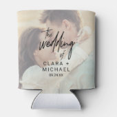 Whimsical Calligraphy | Faded-fotoweddenschap Blikjeskoeler (Achterkant)