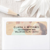 Whimsical Calligraphy | Faded-fotoweddenschap Etiket (Insitu)