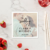 Whimsical Calligraphy | Faded-fotoweddenschap Servetten (Insitu)