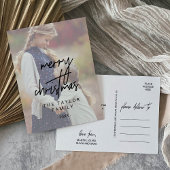 Whimsical Calligraphy | Faded kerstfoto Feestdagenkaart