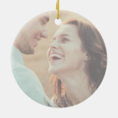 Whimsical Calligraphy Faded Photo Engaged Keramisch Ornament (Achterkant)