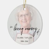 Whimsical Calligraphy Faded Photo in Loving Memory Keramisch Ornament (Links)