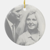 Whimsical Calligraphy Faded Photo in Loving Memory Keramisch Ornament (Achterkant)