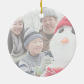 Whimsical Calligraphy Faded Photo Merry kerst Keramisch Ornament (Achterkant)