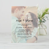 Whimsical Calligraphy | Faded Photo Wedding Brunch Kaart (Staand voorkant)