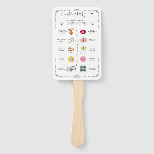 Whimsical Calligraphy Faded Photo Wedding Program Handwaaier (Voorkant)