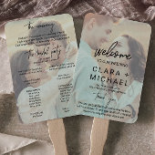 Whimsical Calligraphy Faded Photo Wedding Program Handwaaier