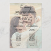 Whimsical Calligraphy Faded Photo Wedding Program Programmakaart (Achterkant)