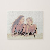 Whimsical Calligraphy | Foto Bridesmaid-voorstel Legpuzzel (Horizontaal)