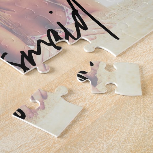 Whimsical Calligraphy | Foto Bridesmaid-voorstel Legpuzzel (Zijkant)