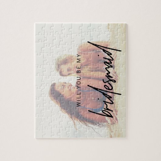 Whimsical Calligraphy | Foto Bridesmaid-voorstel Legpuzzel (Verticaal)