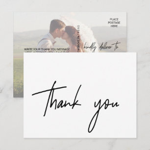 Whimsical Calligraphy   Foto met back-up bedankt Briefkaart