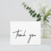 Whimsical Calligraphy | Foto met back-up bedankt Briefkaart (Staand voorkant)