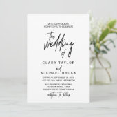 Whimsical Calligraphy | Foto terug The Wedding of Kaart (Staand voorkant)