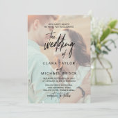 Whimsical Calligraphy | Foto van het huwelijk Kaart (Staand voorkant)