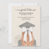 Whimsical Calligraphy Graduation Bow Photo Aankondiging (Voorkant)