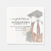 Whimsical Calligraphy Graduation Bow Servet (Voorkant)