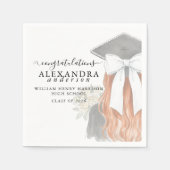 Whimsical Calligraphy Graduation Bow Servet (Voorkant)