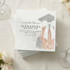 Whimsical Calligraphy Graduation Bow Servet
