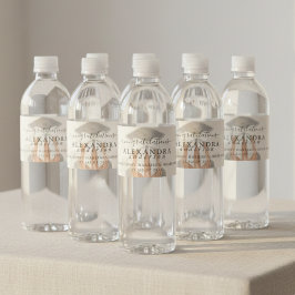 Whimsical Calligraphy Graduation Bow Waterfles Etiket