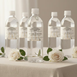 Whimsical Calligraphy Graduation Bow Waterfles Etiket