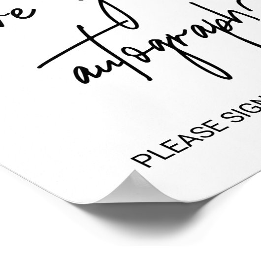 Whimsical Calligraphy Guest Book Sign Poster (Hoek)