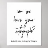Whimsical Calligraphy Guest Book Sign Poster (Voorkant)