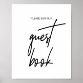 Whimsical Calligraphy Guest Book Sign Poster (Voorkant)