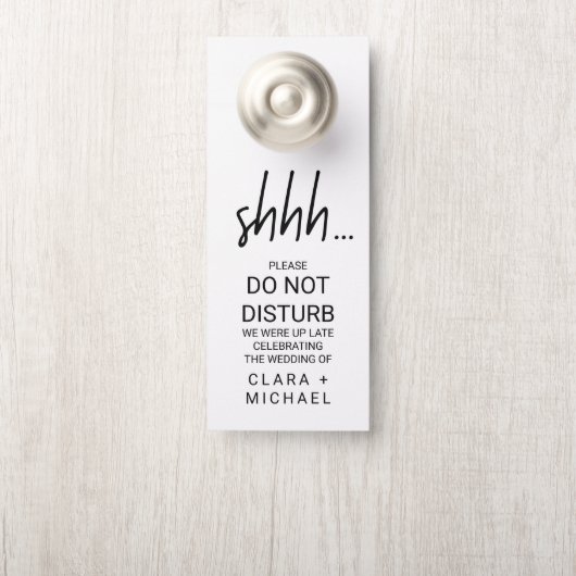 Whimsical Calligraphy Hotel Wedding Guest Deurhanger (Op knop)