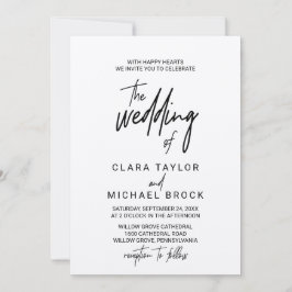 Whimsical Calligraphy Kraft the Wedding of Kaart