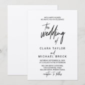 Whimsical Calligraphy Kraft the Wedding of Kaart (Voorkant / Achterkant)