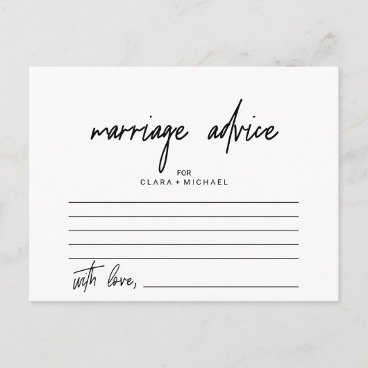 Whimsical Calligraphy Marriage Advice Kaarten (Voorkant)