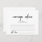 Whimsical Calligraphy Marriage Advice Kaarten (Voorkant / Achterkant)