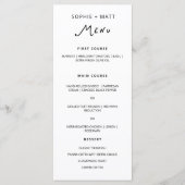 Whimsical Calligraphy Minimalist Wedding Menu (Voorkant)