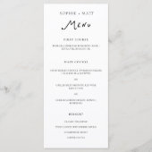 Whimsical Calligraphy Minimalist Wedding Menu (Voorkant)