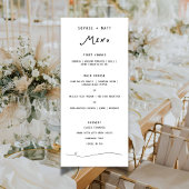 Whimsical Calligraphy Minimalist Wedding Menu