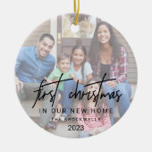 Whimsical Calligraphy New Home kerst Keramisch Ornament (Voorkant)