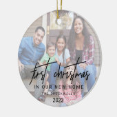 Whimsical Calligraphy New Home kerst Keramisch Ornament (Links)