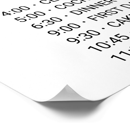 Whimsical Calligraphy Order of Events Poster (Hoek)