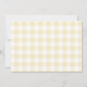 Whimsical Calligraphy Pastel Lemon Yellow Gingham Notitiekaartje (Achterkant)