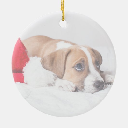 Whimsical Calligraphy Pet First Kerstmis Keramisch Ornament (Achterkant)