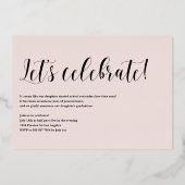 Whimsical Calligraphy Photo Graduparty Folie Uitnodiging (Achterkant)