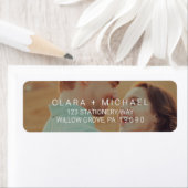 Whimsical Calligraphy Photo Overlay Weddenlabel Etiket (Insitu)