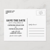 Whimsical Calligraphy Photo Save the Date Briefkaa Aankondigingskaart (Achterkant)