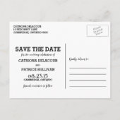 Whimsical Calligraphy Photo Save the Date Briefkaa Aankondigingskaart (Achterkant)