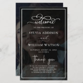 Whimsical Calligraphy Photo Wedding Ceremony (Voorkant / Achterkant)