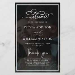 Whimsical Calligraphy Photo Wedding Ceremony