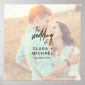 Whimsical Calligraphy Photo Wedding Guest Signing Poster (Voorkant)