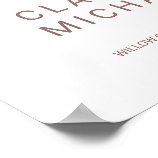 Whimsical Calligraphy Roos Gold Welcome Wedding Poster (Hoek)