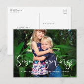 Whimsical calligraphy Sason's Greetings foto Briefkaart (Voorkant / Achterkant)